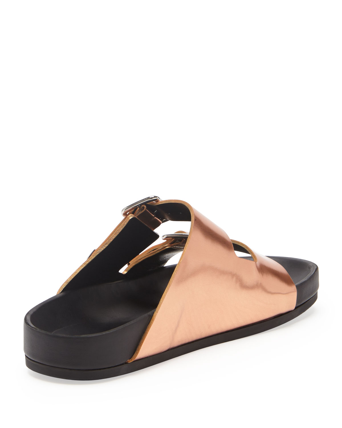 Lyst - Givenchy Swiss Metallic Flat Sandal in Metallic