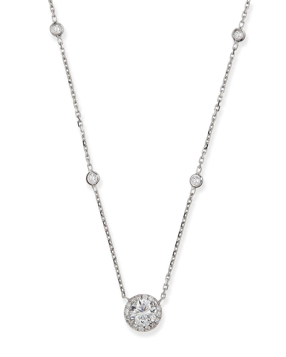 Messika Joy Round Diamond Pendant Necklace in White | Lyst