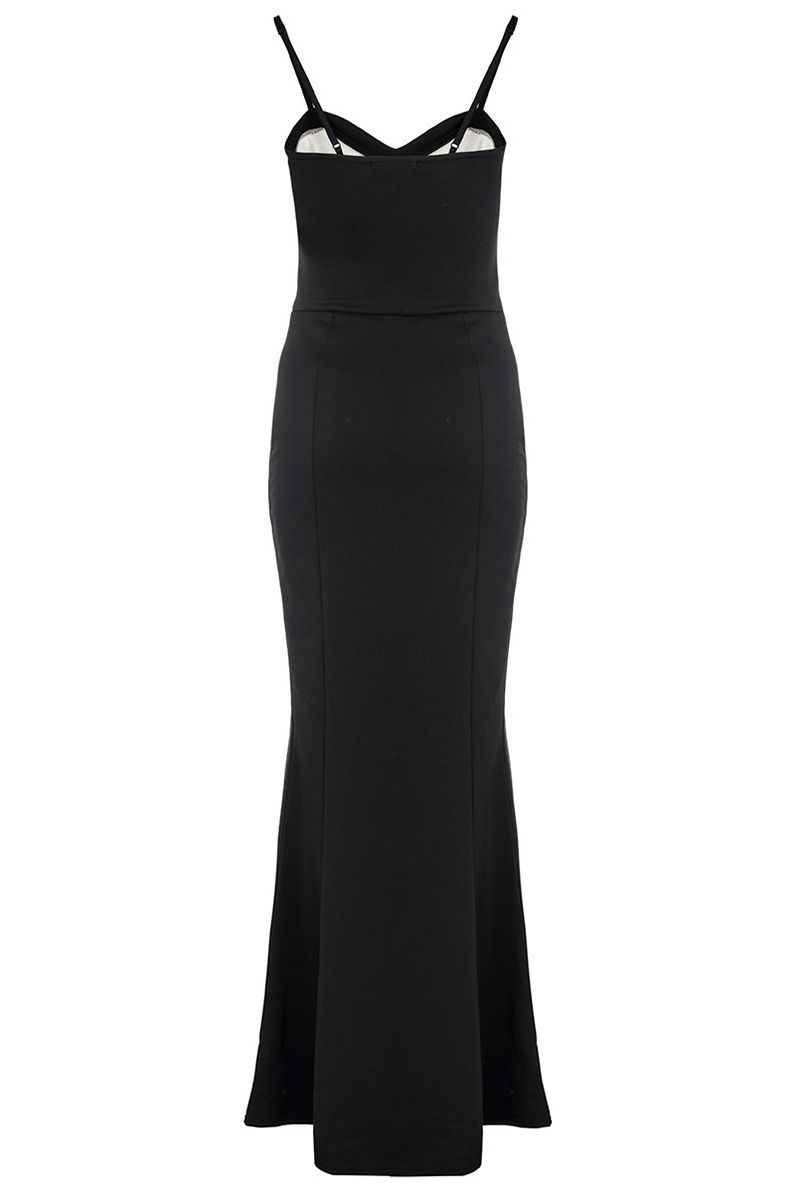 Quiz Black Contrast Embellished Dress in Black | Lyst