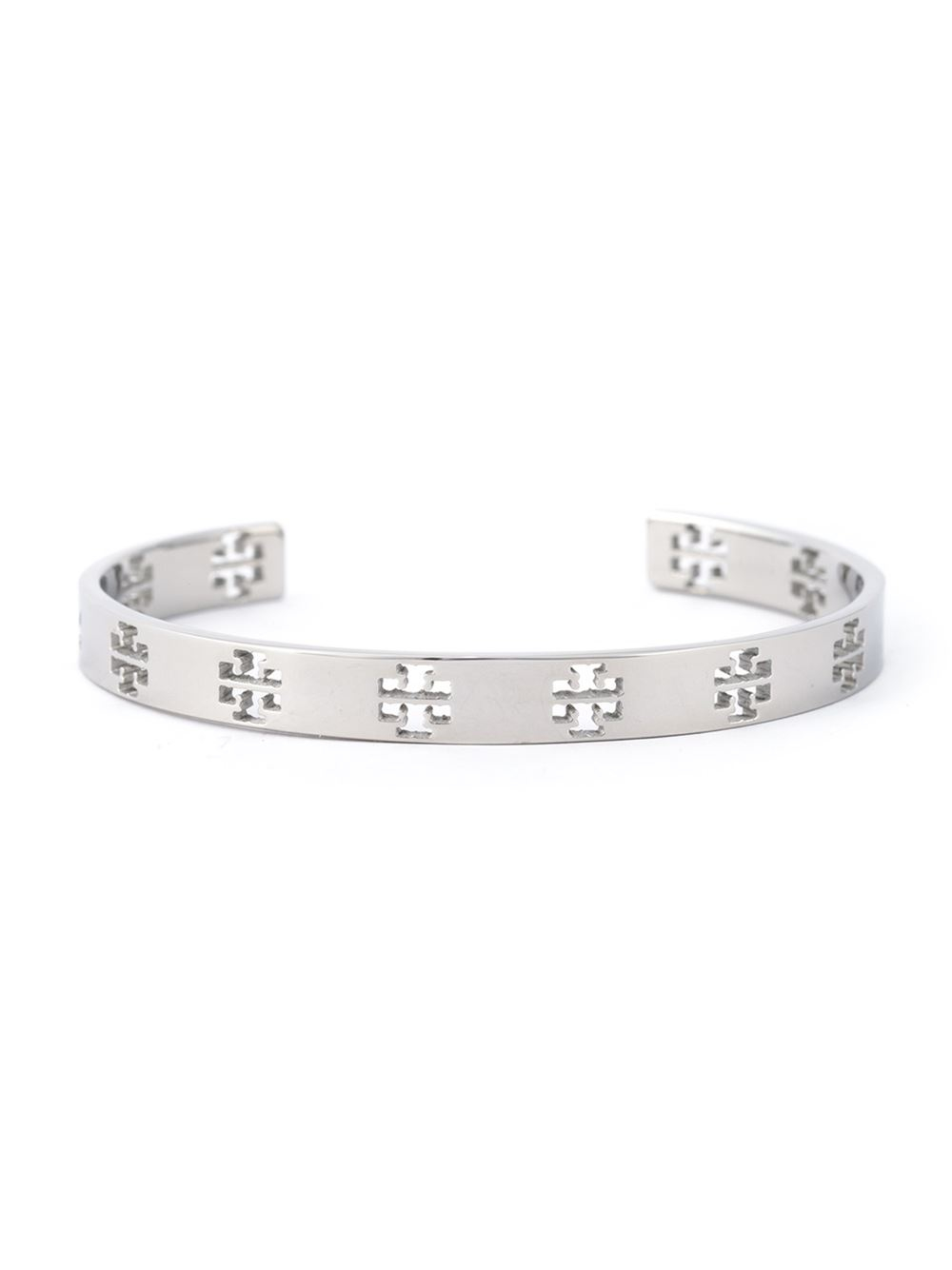 Lyst Tory Burch Cut Out Logo Bangle In Metallic Gallery