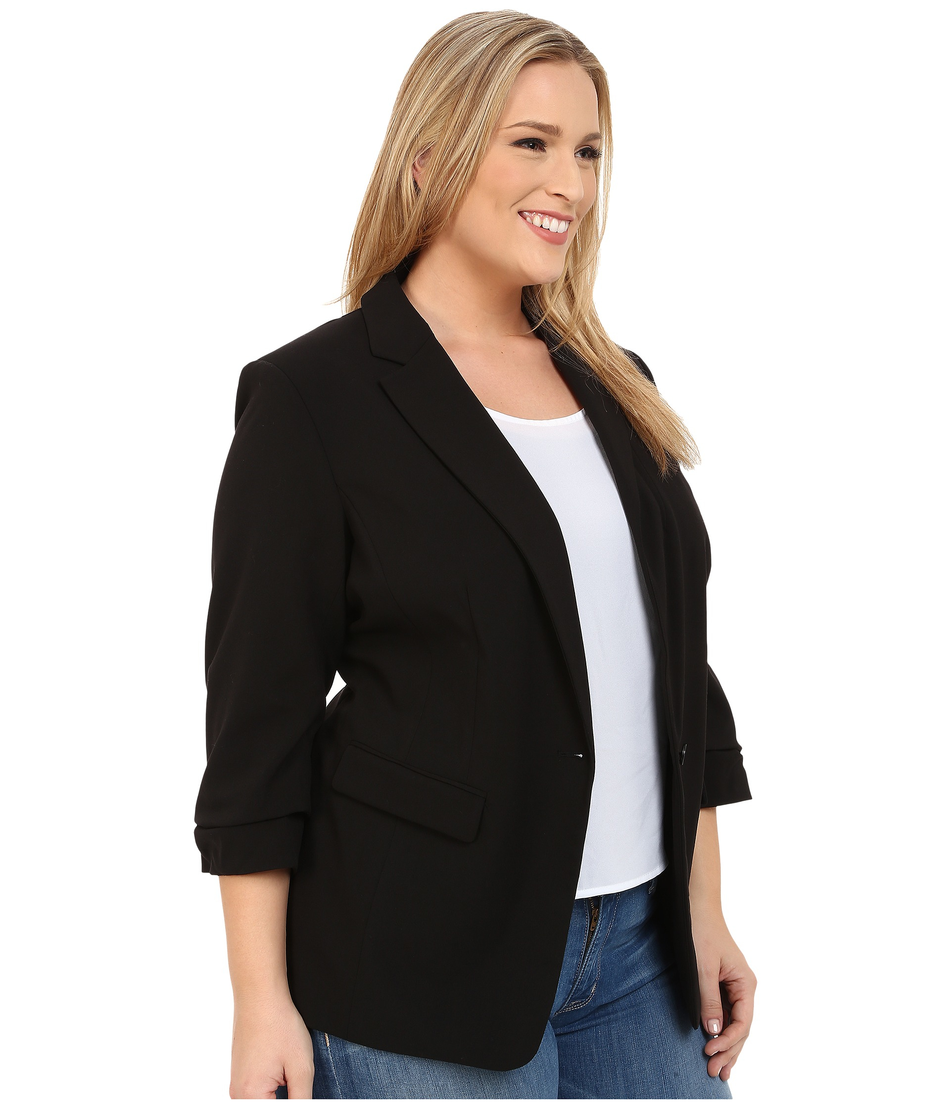 Michael michael kors Plus Size New Boyfriend Blazer in Black | Lyst