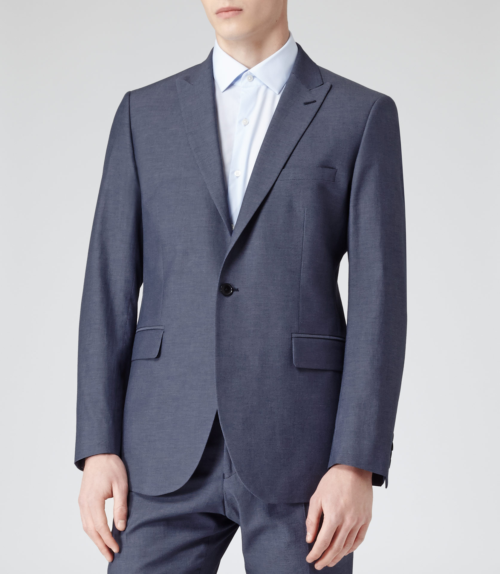 Lyst - Reiss Saturn B Peak Lapel One Button Blazer in Blue for Men