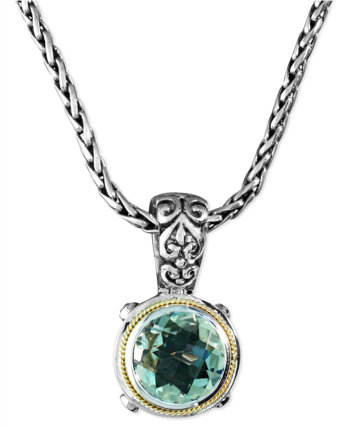 Effy collection Balissima By Effy Green Quartz Round Pendant (5 Ct. T.w ...