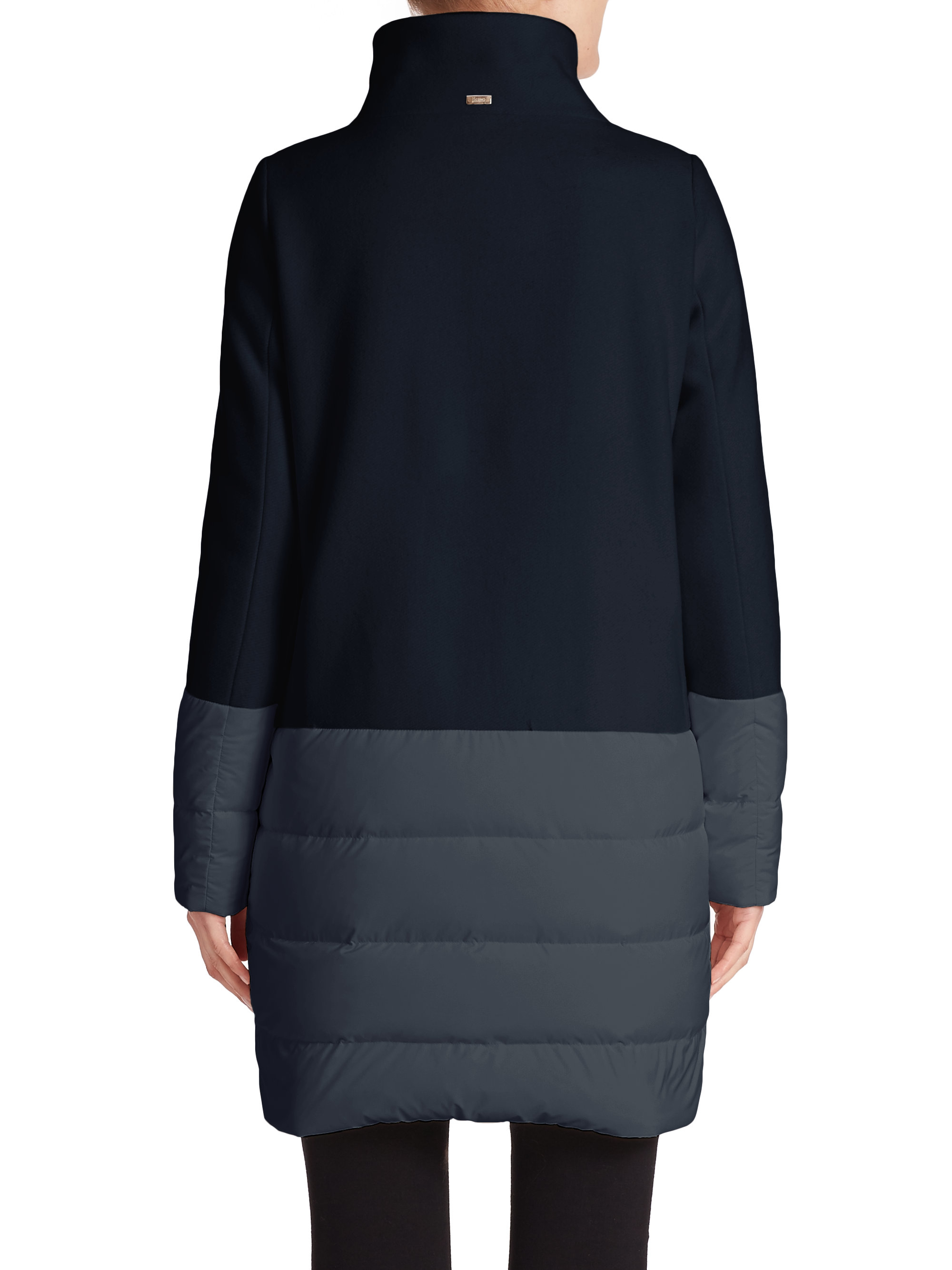 Lyst Herno Wool & Puffer Mixed Media Coat in Blue