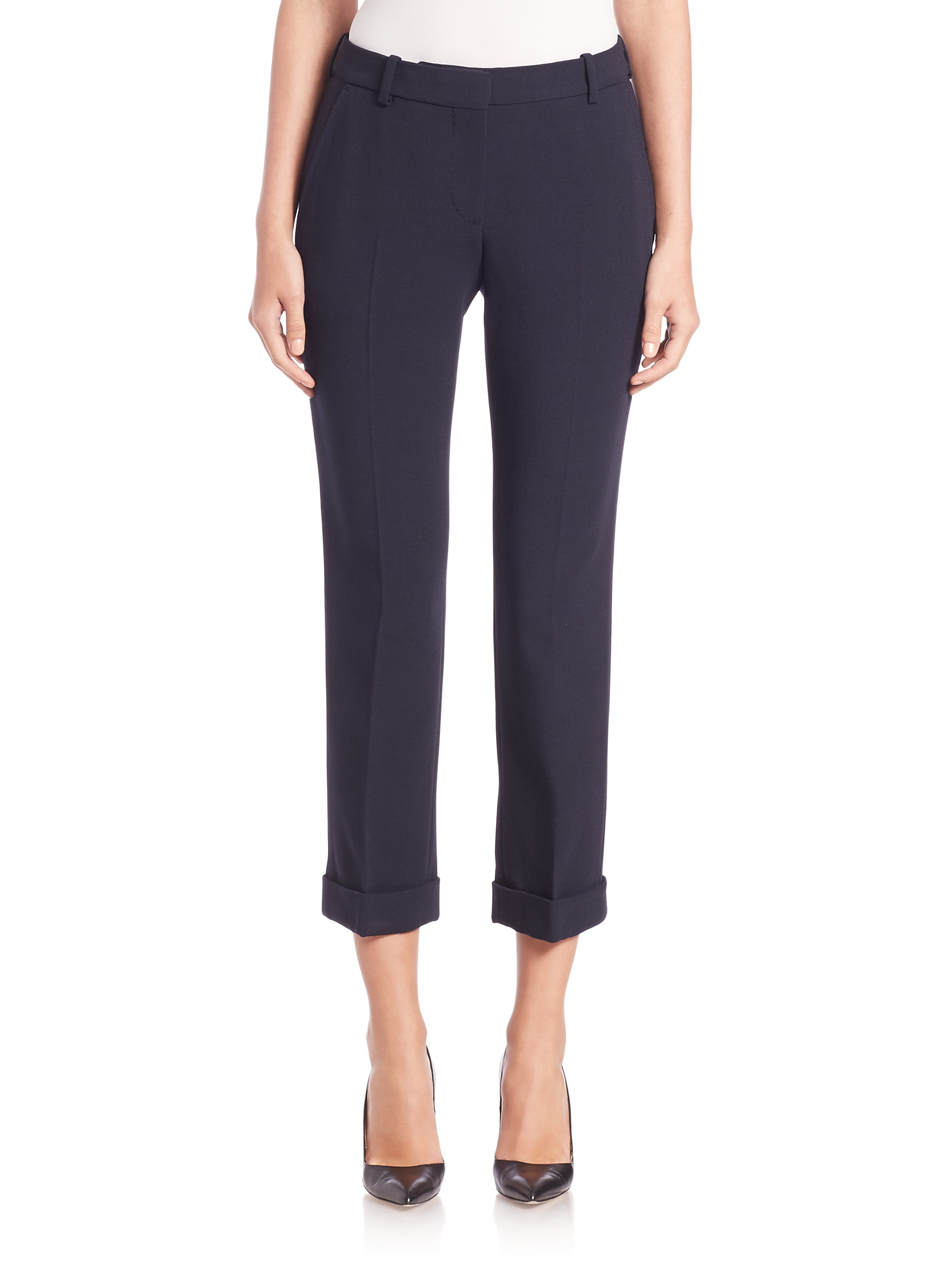 Alexander mcqueen Cuffed Slim-Leg Pants in Blue (midnight blue) | Lyst