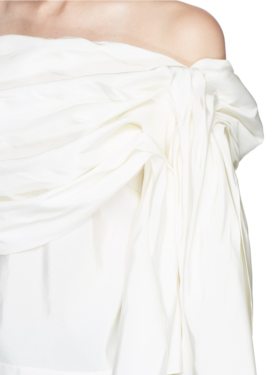 rosie assoulin rosetti shoulder side ribbon silk top rosie assoulin rosetti shoulder side ribbon silk top