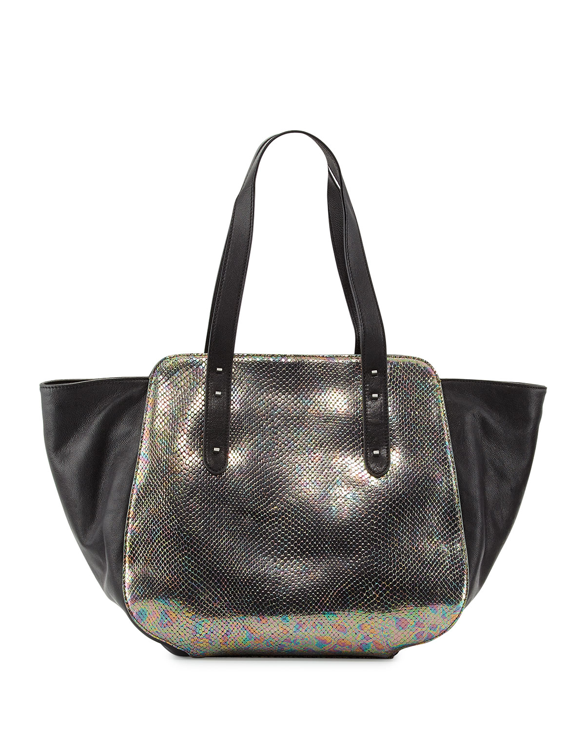 Lyst Romy Gold Iridescent SnakeEmbossed Tote Bag in Metallic