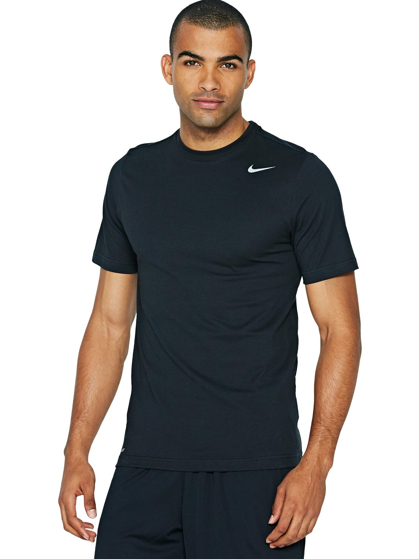 Nike Dri Fit Mens Cotton Short Sleeved T-Shirt in Black for Men | Lyst