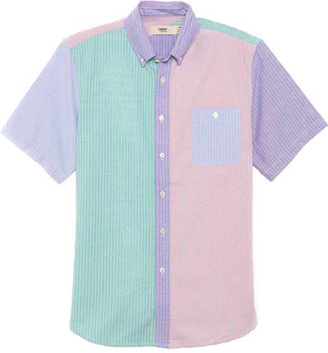 Creep Short Sleeve Button Down Shirt in Multicolor for Men (Crazy ...