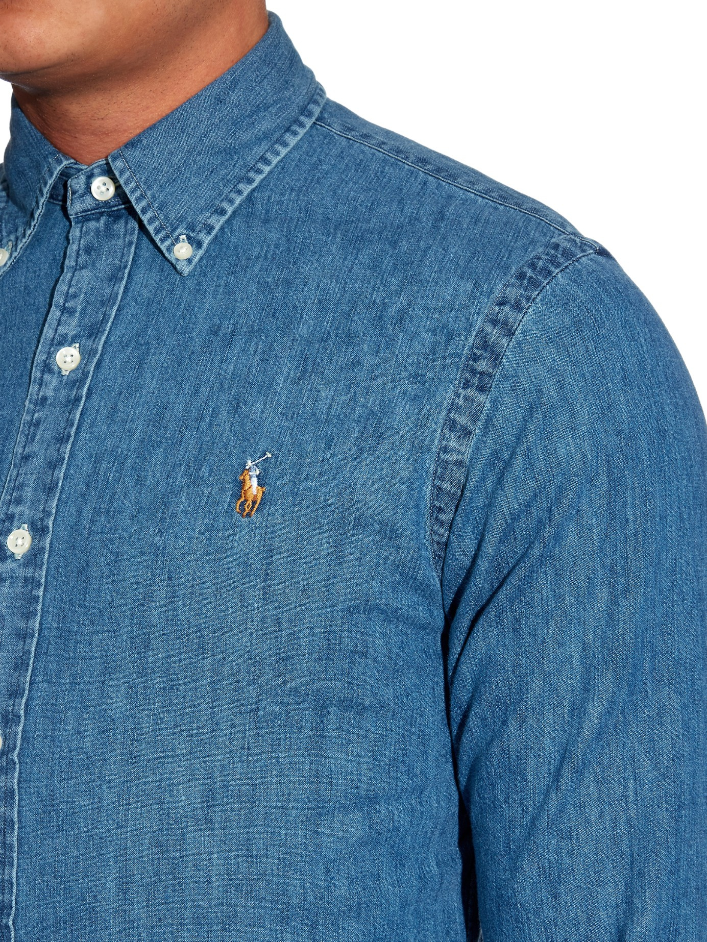 Polo ralph lauren Slim-fit Denim Shirt in Blue for Men | Lyst
