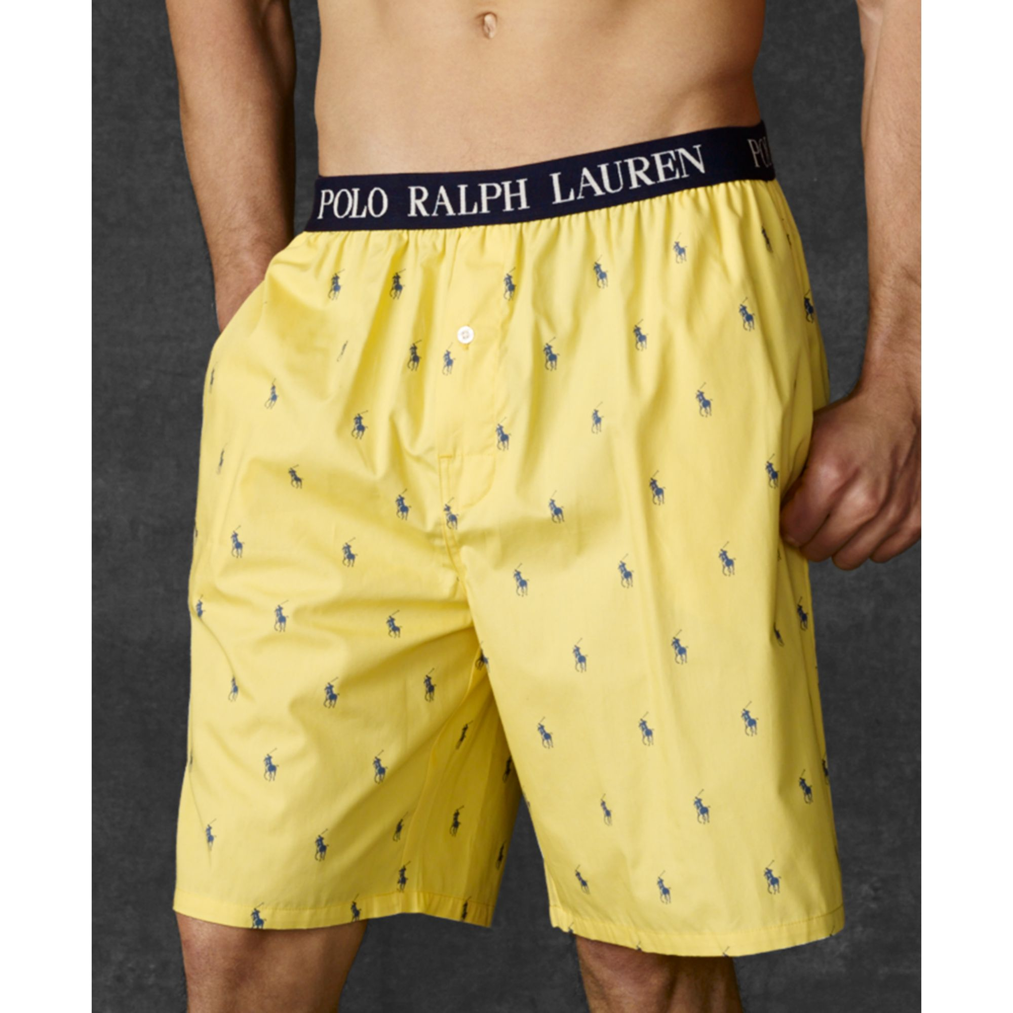 Lyst - Ralph Lauren Polo Mens Polo Player Pajama Shorts in Yellow for Men