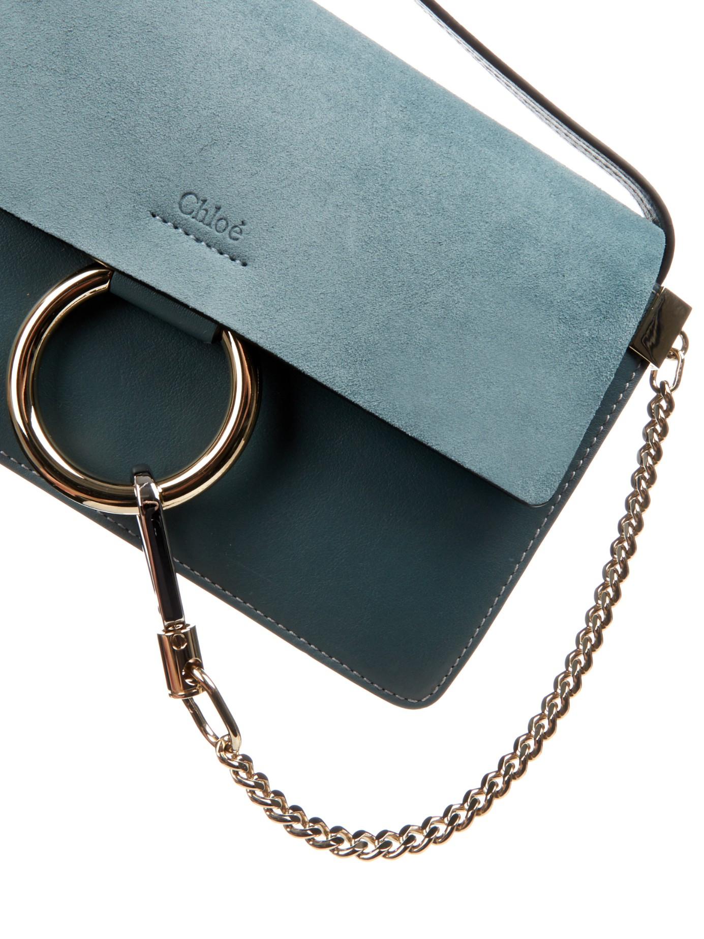chloe bags replica - Chlo Faye Leather and Suede Cross-Body Bag in Blue | Lyst