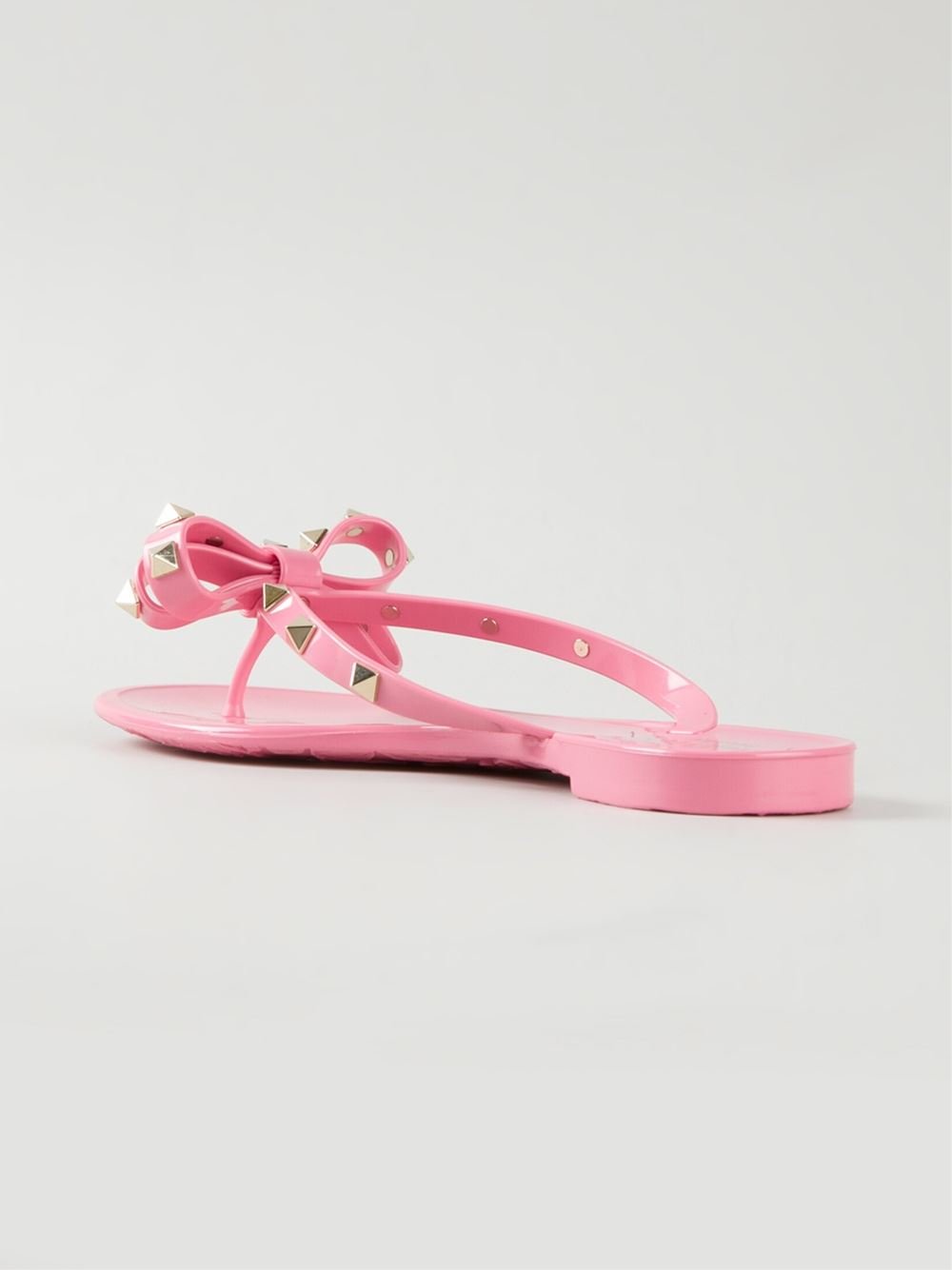 Lyst Valentino  Rockstud  Flip Flops  in Pink