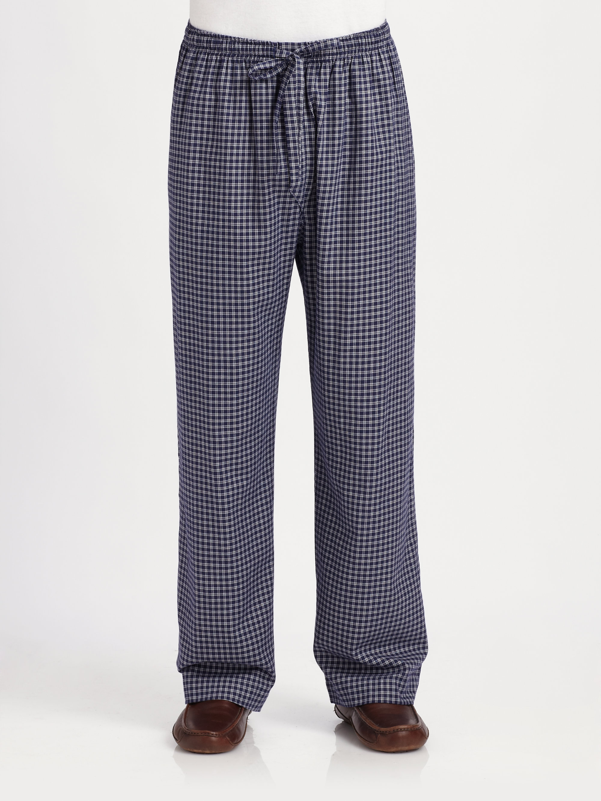 Lyst - Derek Rose Flannel Lounge Pants in Blue for Men