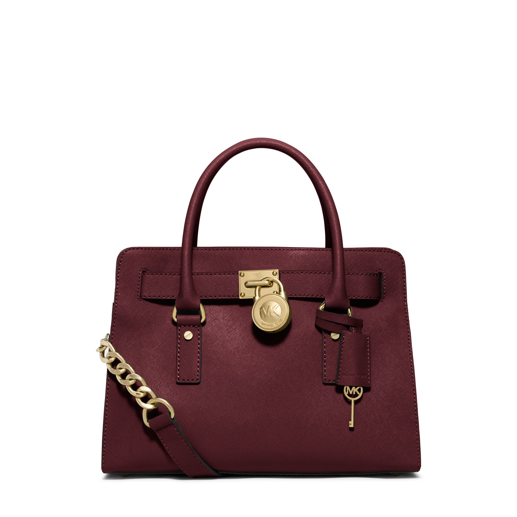 Lyst Michael Kors Hamilton Saffiano Leather Medium Satchel In Purple Gallery