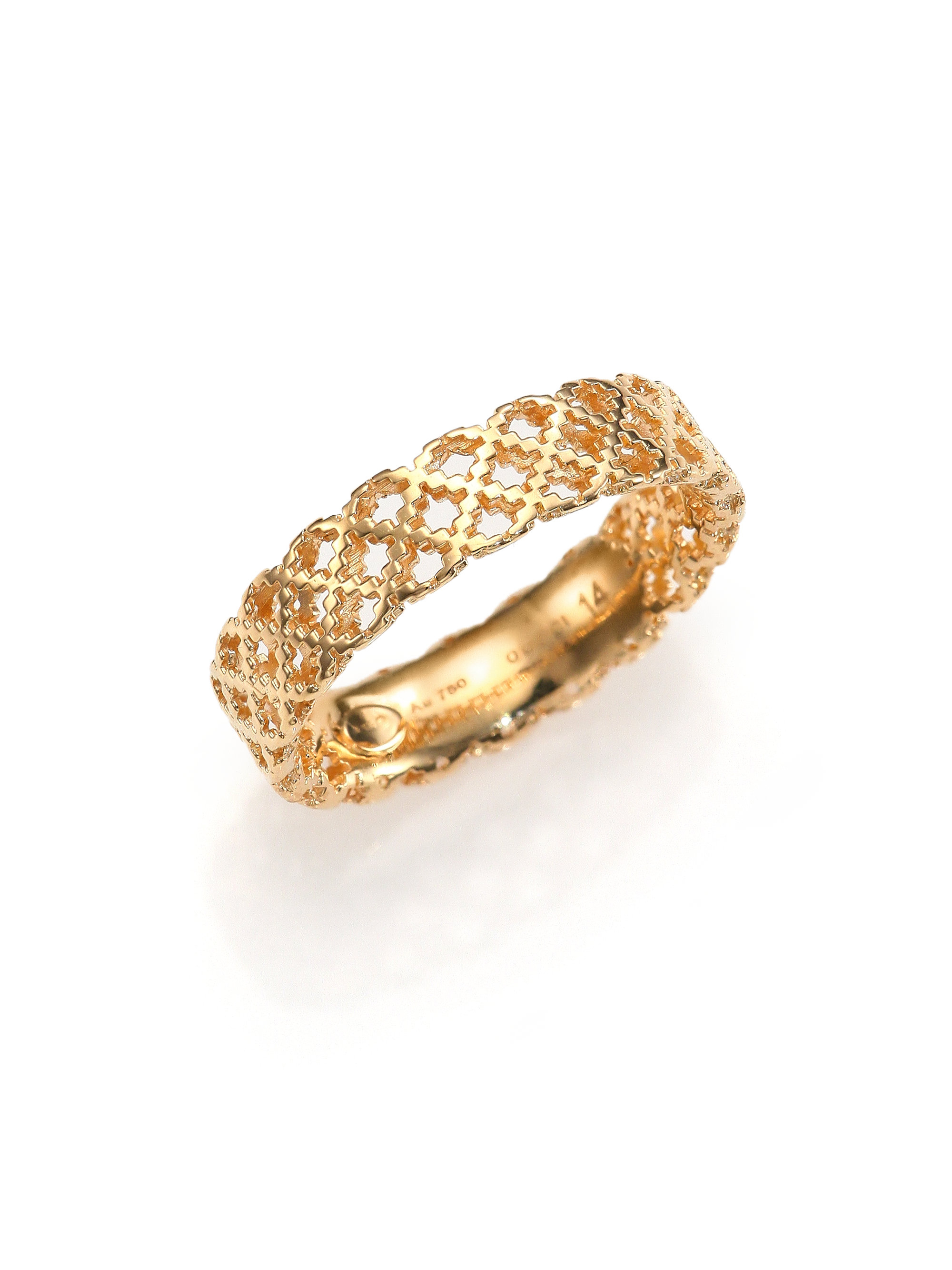 Gucci Diamantissima 18K Yellow Gold Band Ring in Metallic Lyst