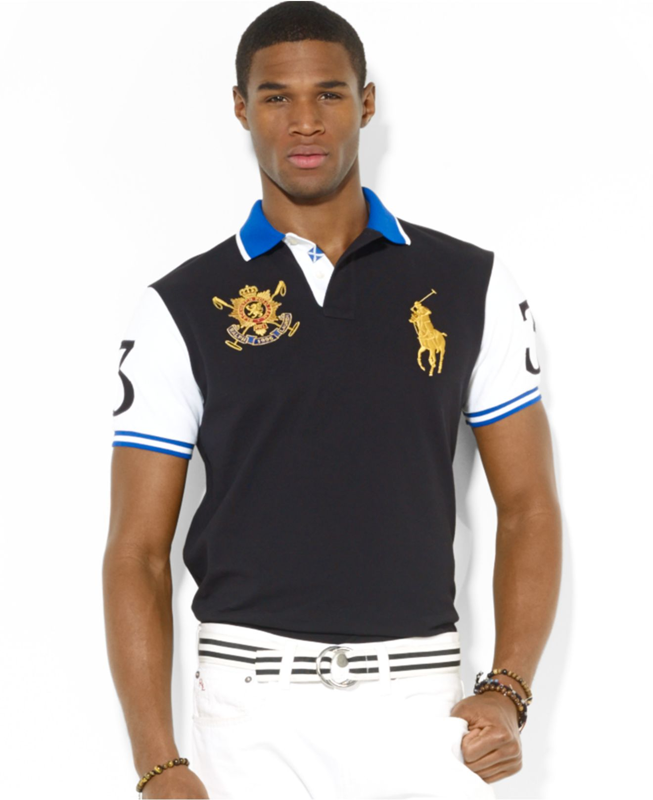 Lyst - Polo Ralph Lauren Black Watch Custom-Fit Color-Blocked Polo ...