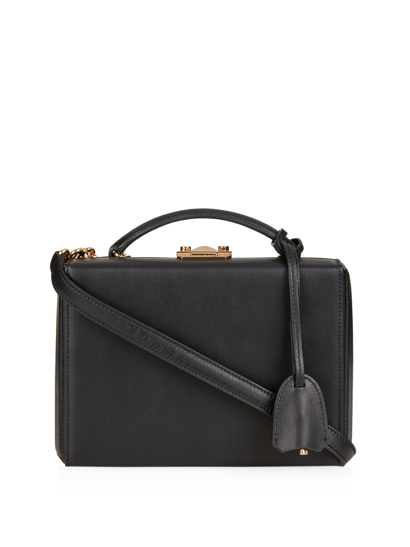 Mark cross Grace Small Leather Box Bag in Black | Lyst