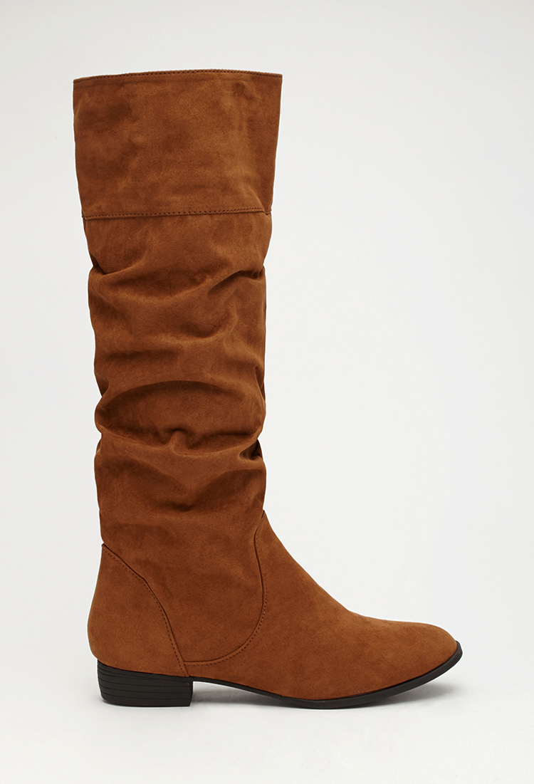 Lyst Forever 21 Tall Faux Suede Boots in Brown