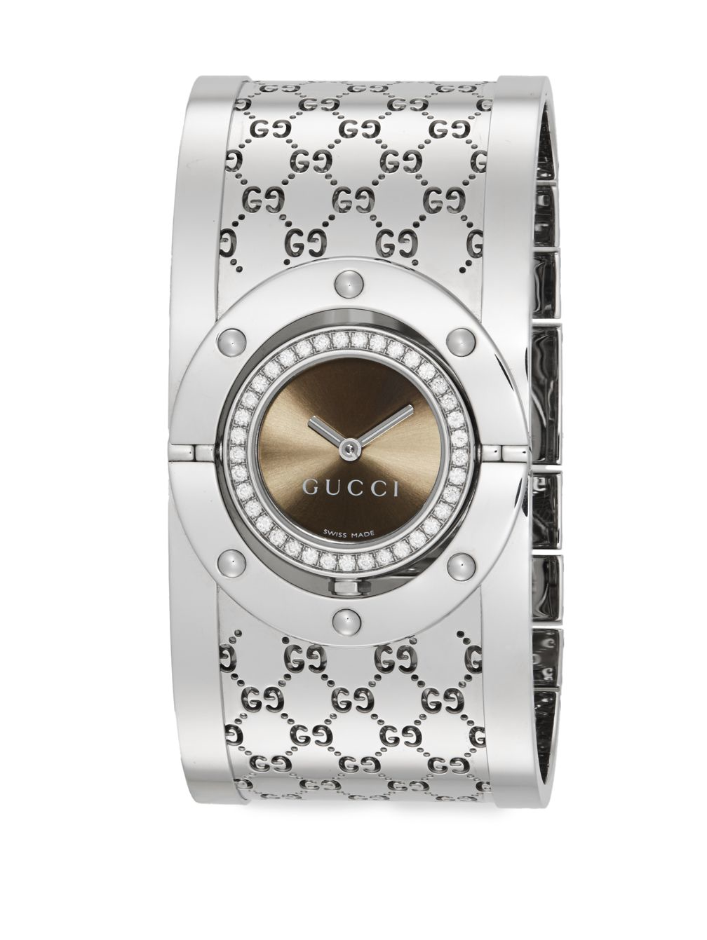 gucci twirl stainless steel watch