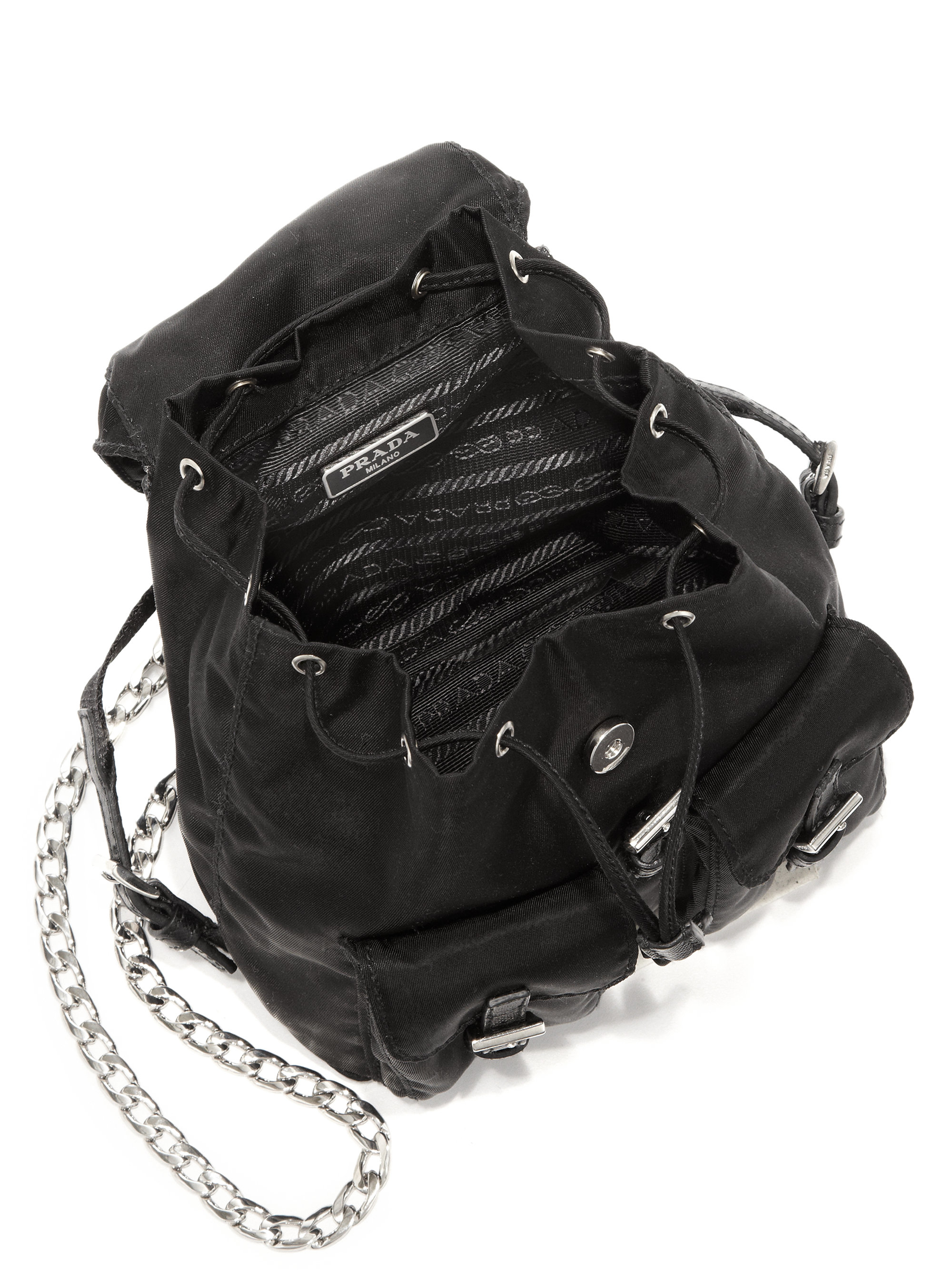 Prada Vela Mini Crossbody Backpack in Black (nero) | Lyst  