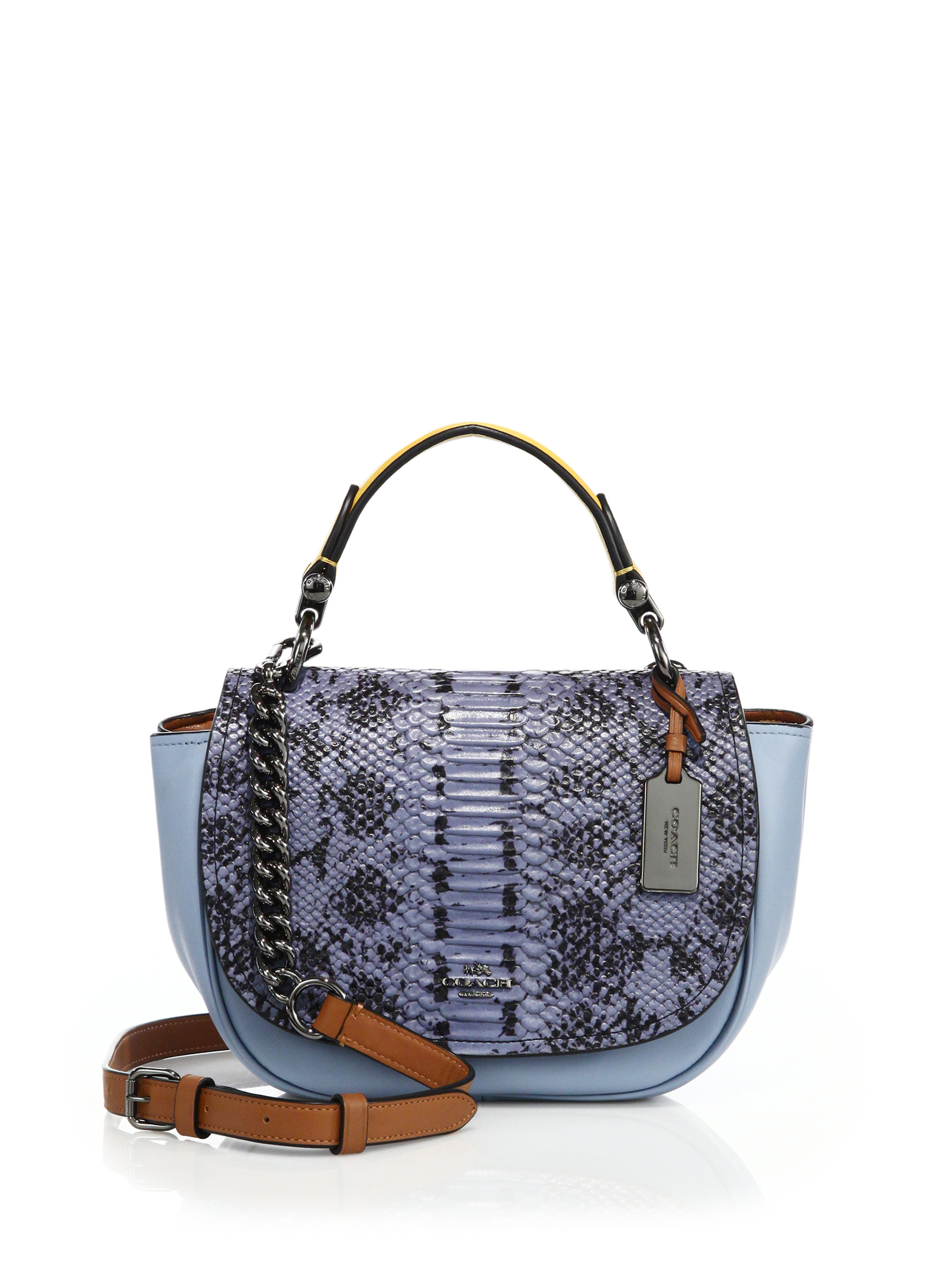 Lyst - COACH Nomad Multicolor Snake-embossed Leather Crossbody Bag in Blue