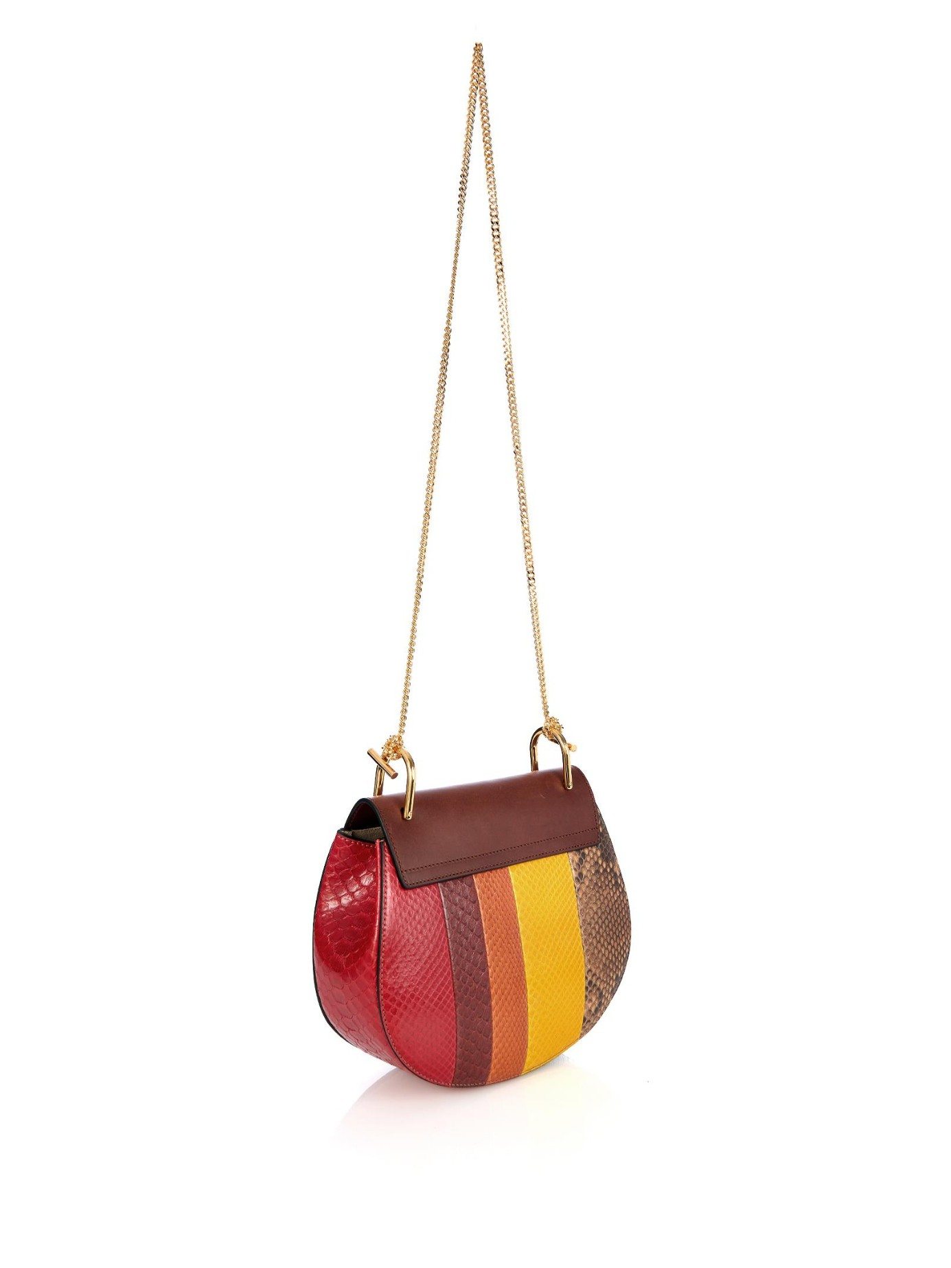 Chlo Drew Small Python And Leather Shoulder Bag in Multicolor ...