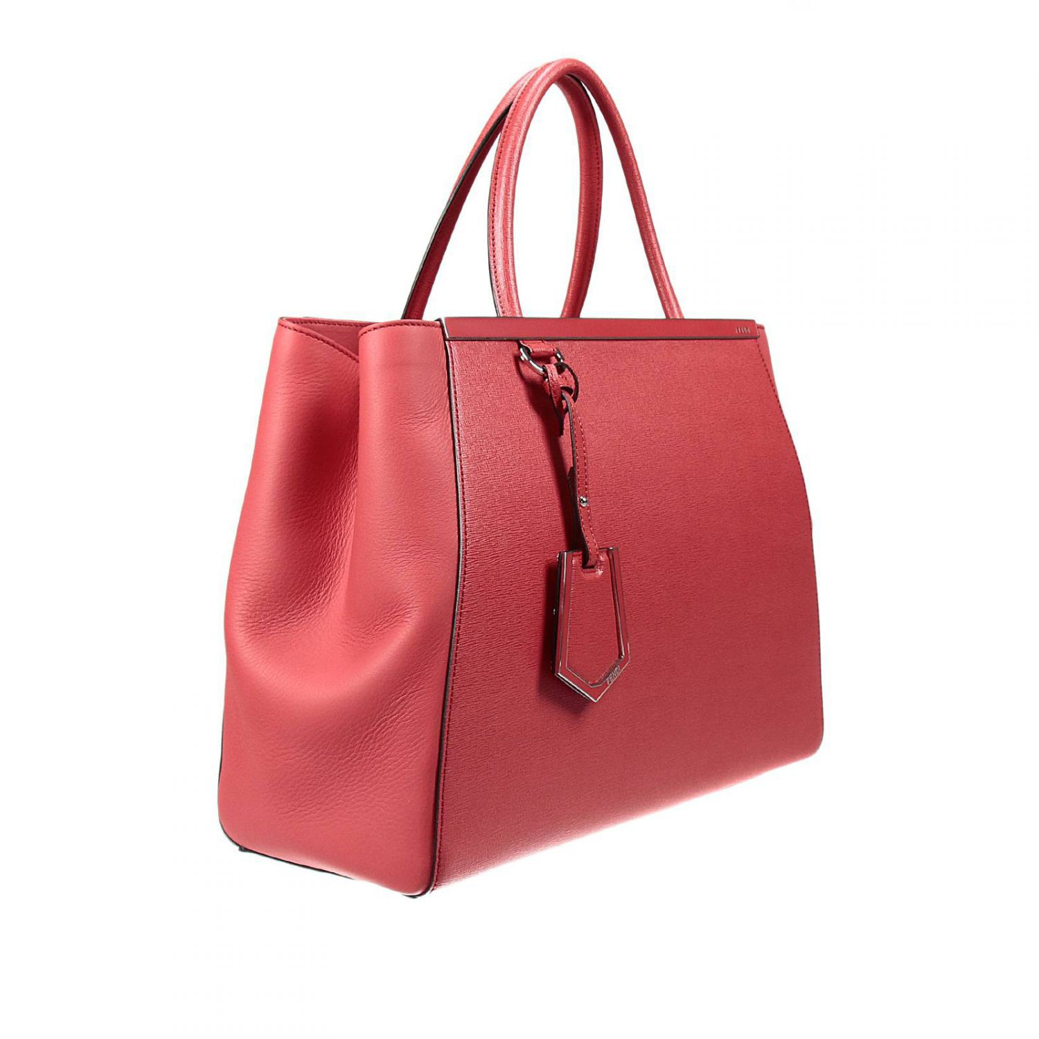 Fendi Handbag 2 Jours Medium Leather in Pink (coral) | Lyst