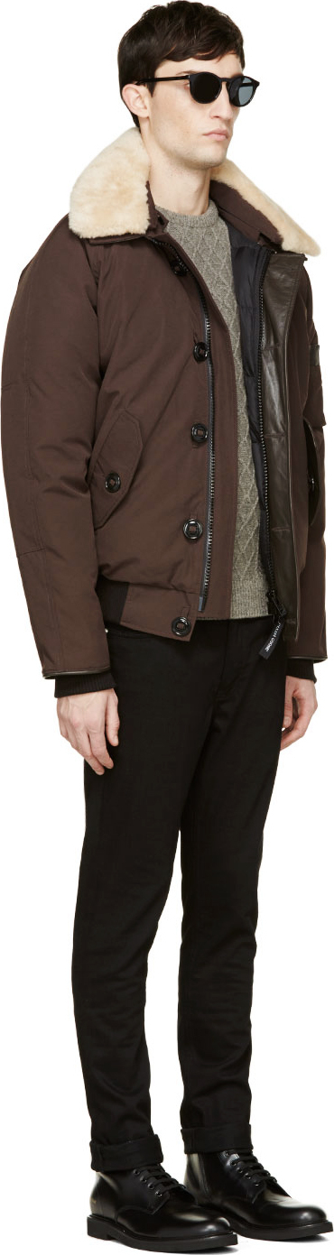 canada goose foxe bomber jacket with shearling collar canada goose foxe bomber jacket with shearling collar