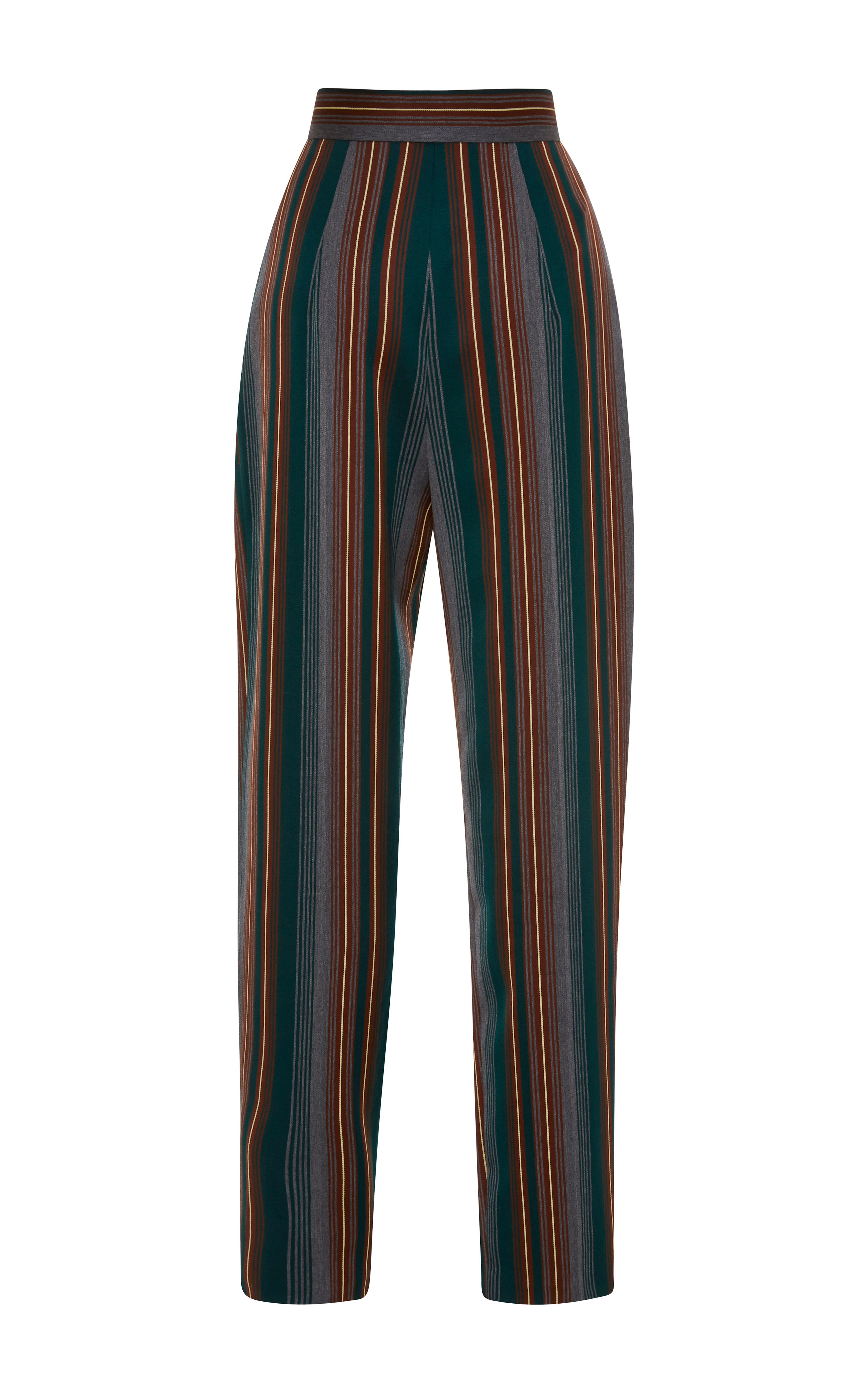 green striped pants