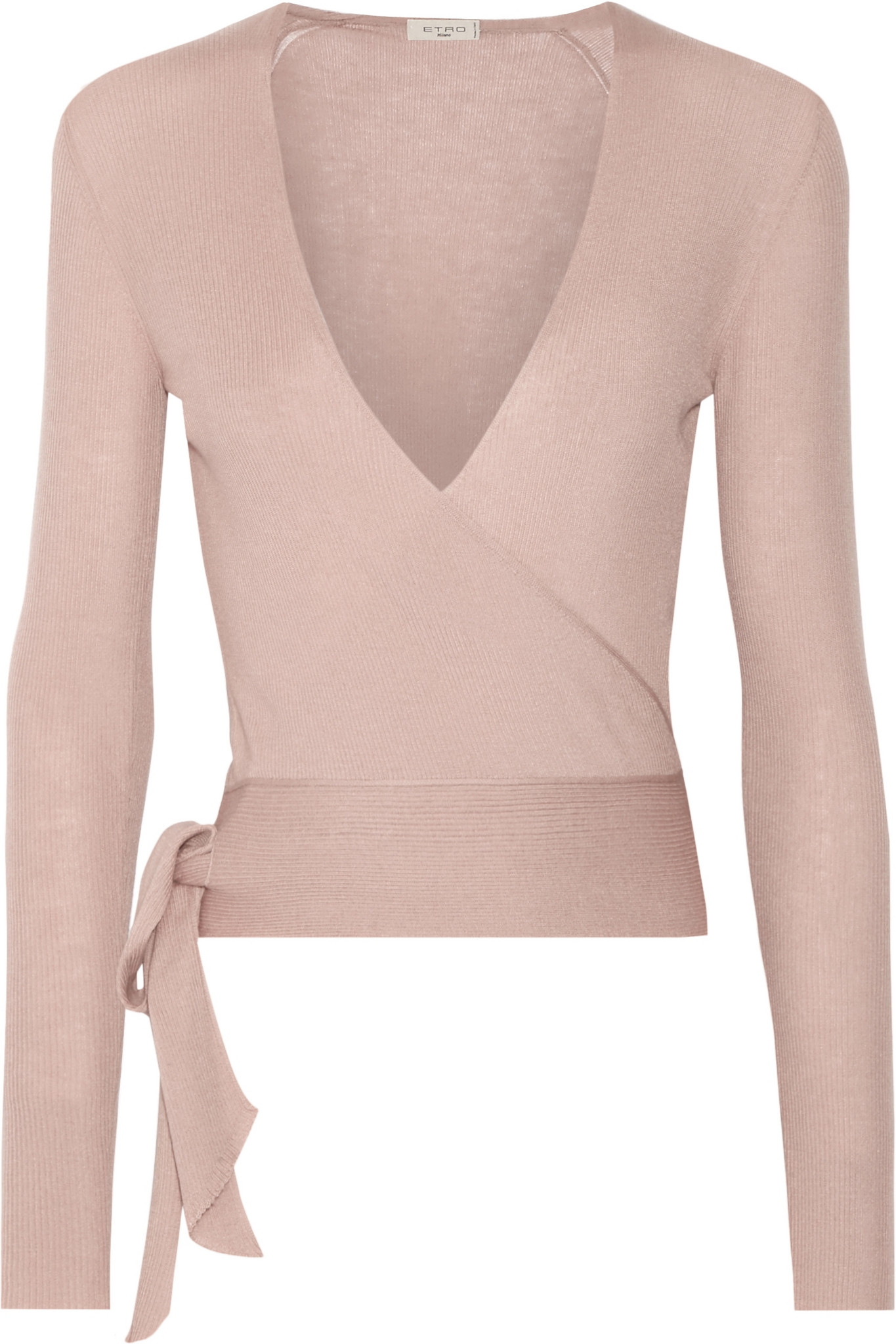Etro - Ribbed Cashmere Wrap Cardigan - Blush in Pink - Lyst