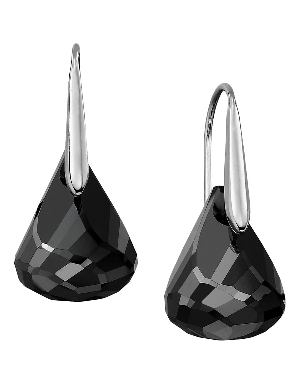 Lyst Swarovski Lunar Drop Earrings In Black Gallery