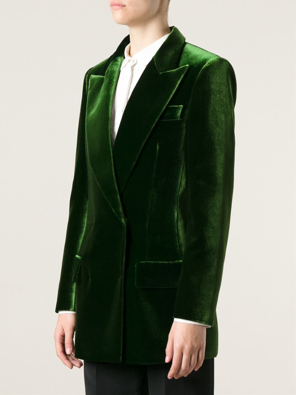 Lyst - Emilio Pucci Velvet Blazer in Green