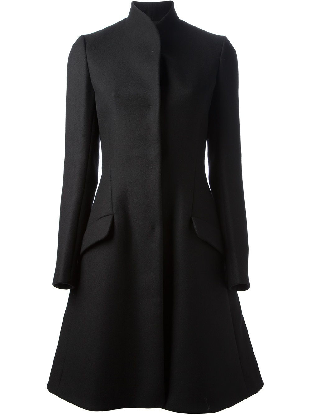 Proenza Schouler Flared Hem Coat in Black - Lyst