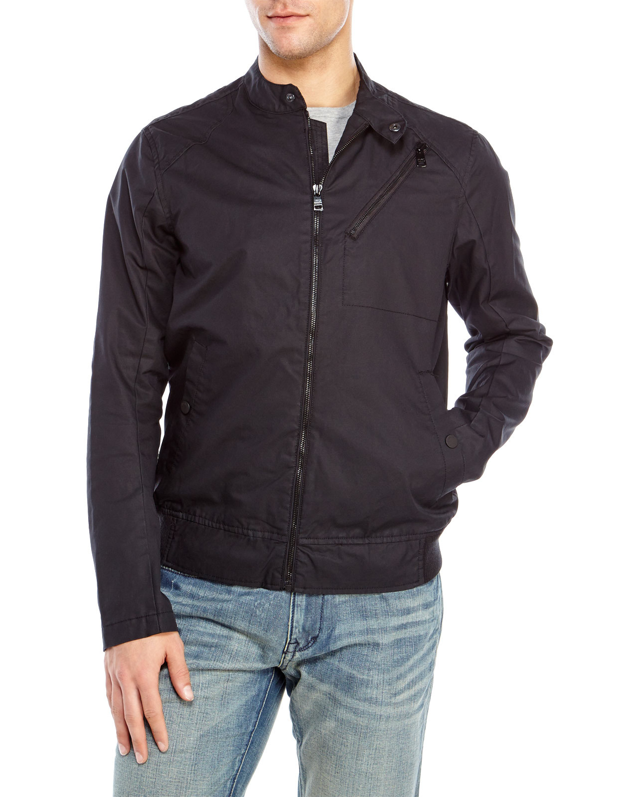 Lyst - Dkny Coated Cotton Bomber Jacket in Black for Men