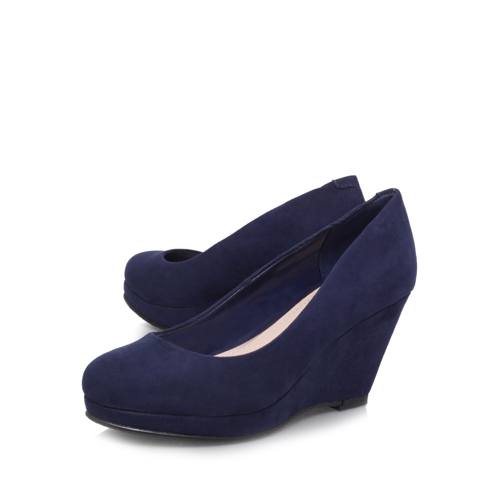 dark blue wedge heels