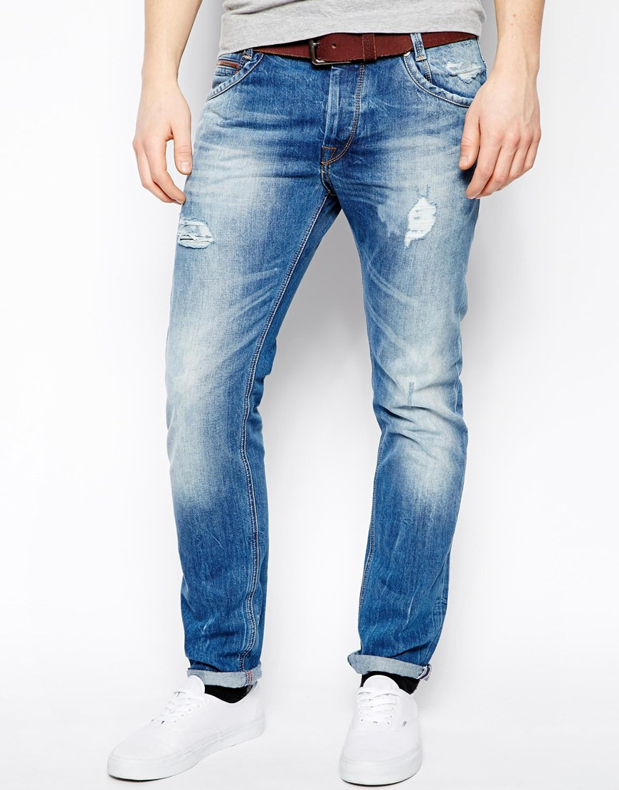 Pepe Heritage Jeans Stride Straight Fit Destroy Wash in Blue for Men | Lyst