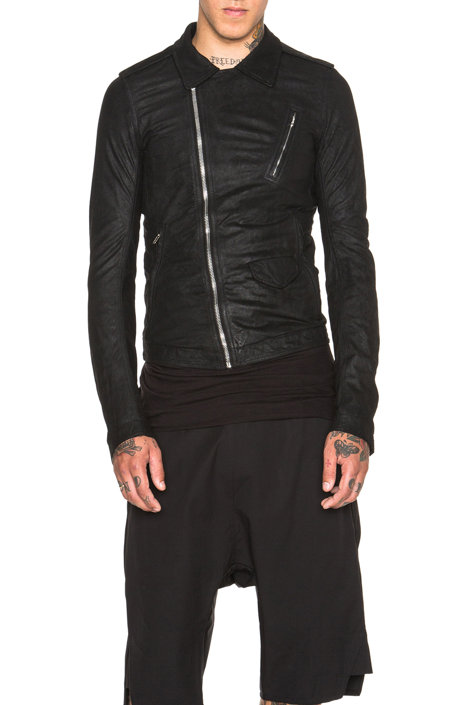 Lyst Rick Owens Men S Stooges Biker Leather Jacket In Black Gallery