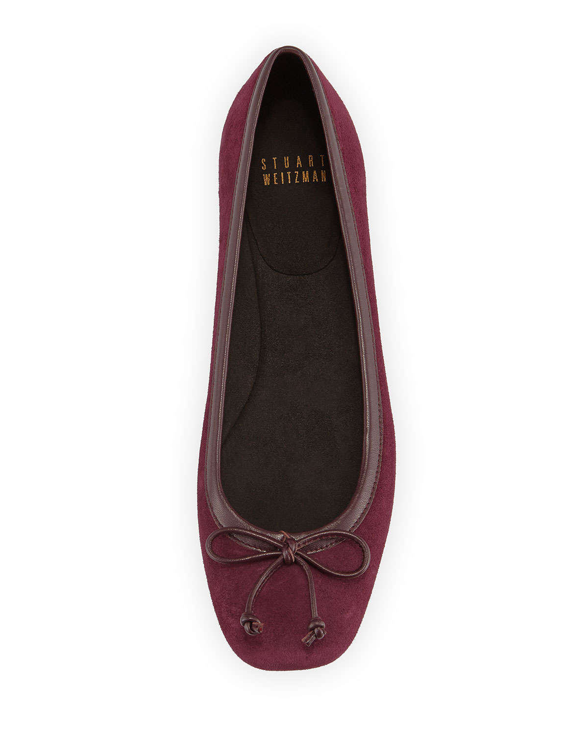 Lyst - Stuart Weitzman Shoestring Suede Ballet Flats in Purple