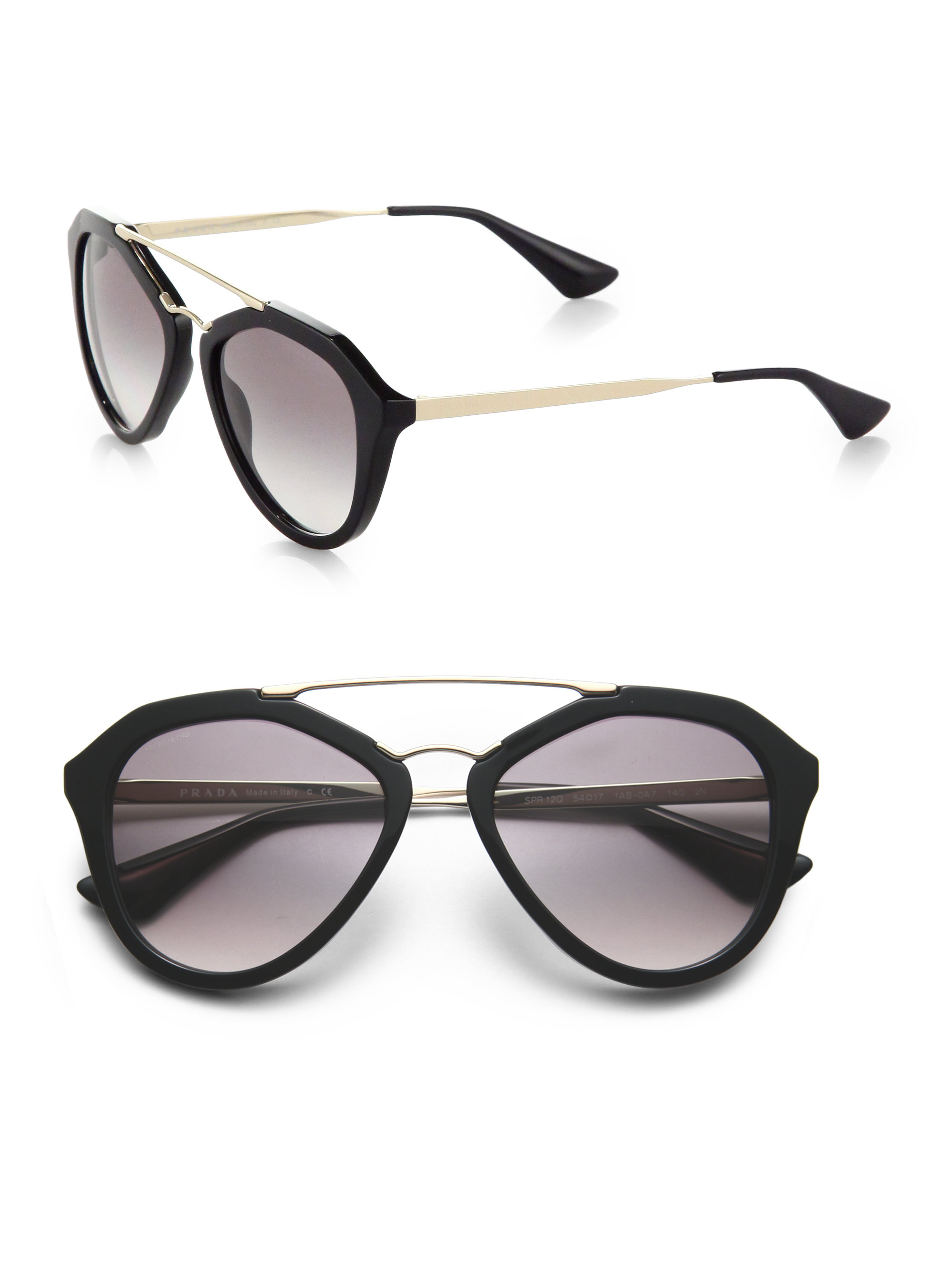 Prada Oversized Round Sunglasses In Black Lyst