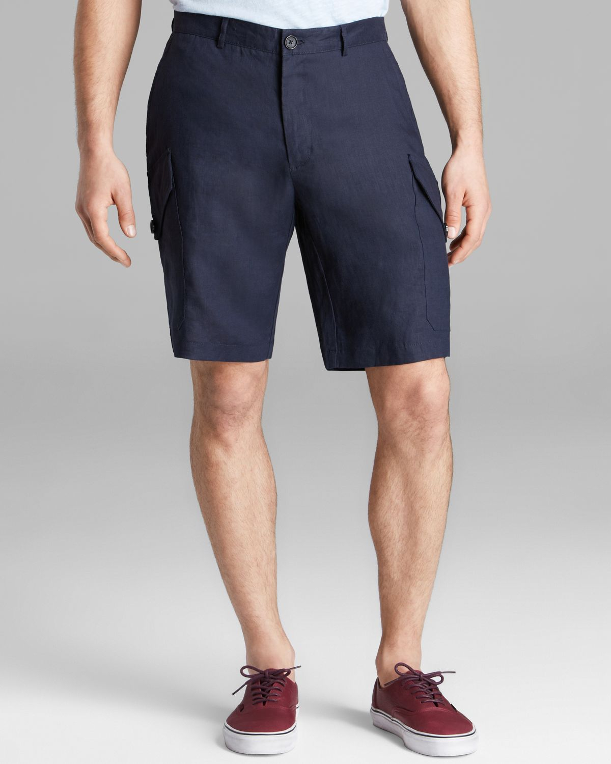 Michael kors Linen Cargo Shorts in Blue for Men | Lyst