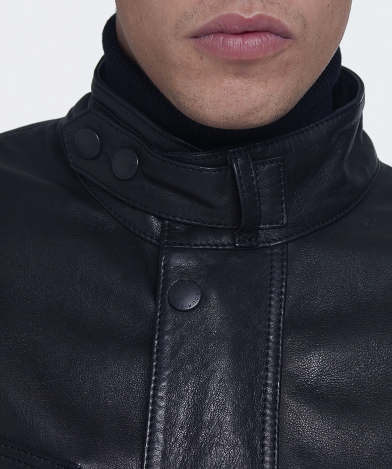 Lyst Barbour Saddler Leather Jacket In Black For Men Gallery