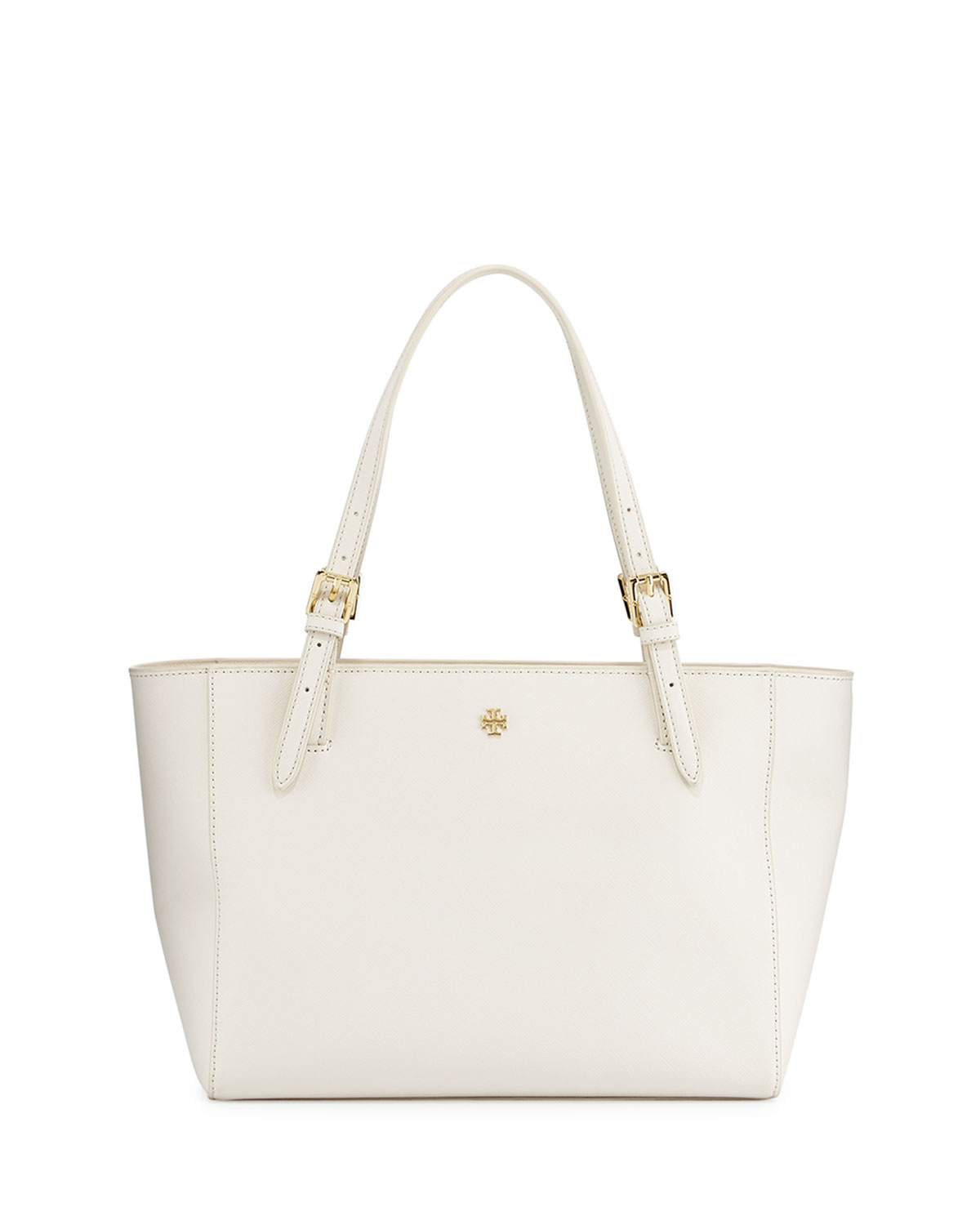 Tory burch York Small Saffiano Tote Bag in White (ivory) | Lyst