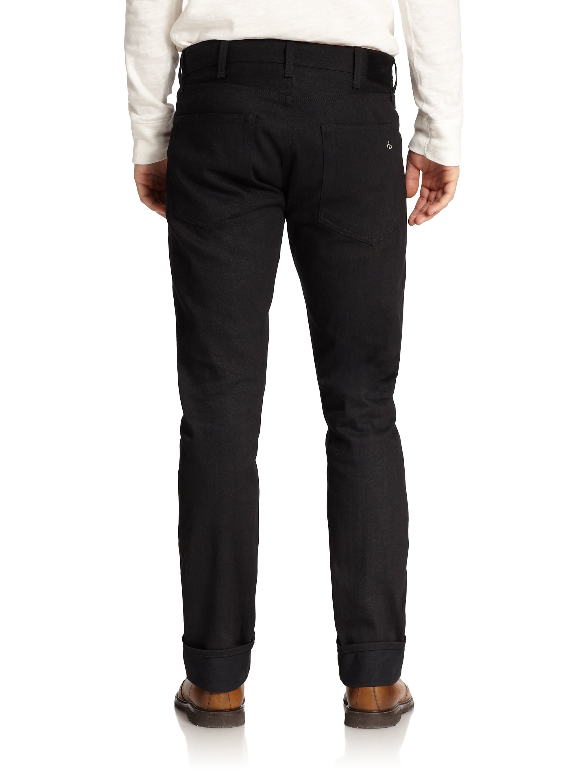 Lyst - Rag & Bone Standard Issue Fit 2 Slim-leg Jeans in Black for Men