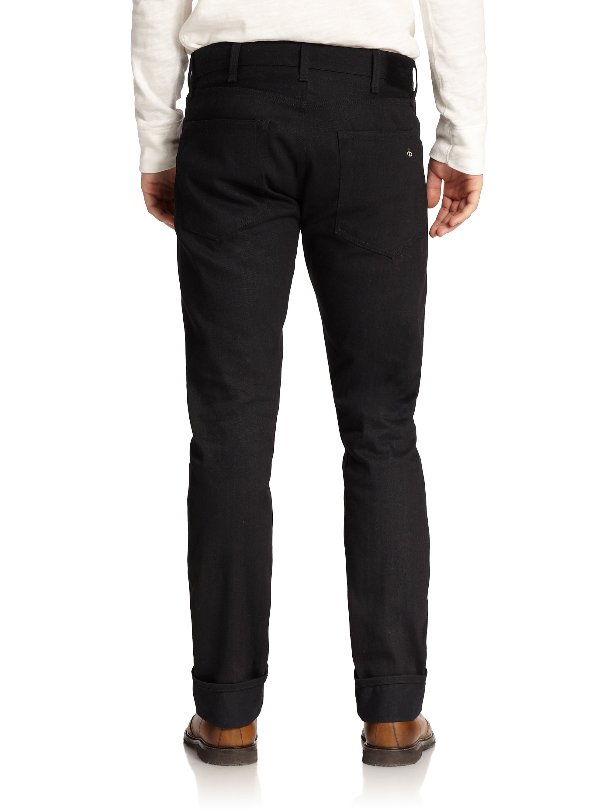 Lyst Rag & Bone Standard Issue Fit 2 Slimleg Jeans in Black for Men