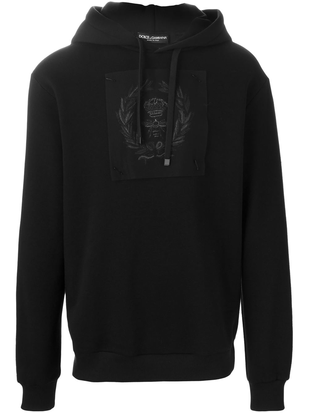 Lyst - Dolce & Gabbana Embroidered Bee And Crown Patch Hoodie in Black ...