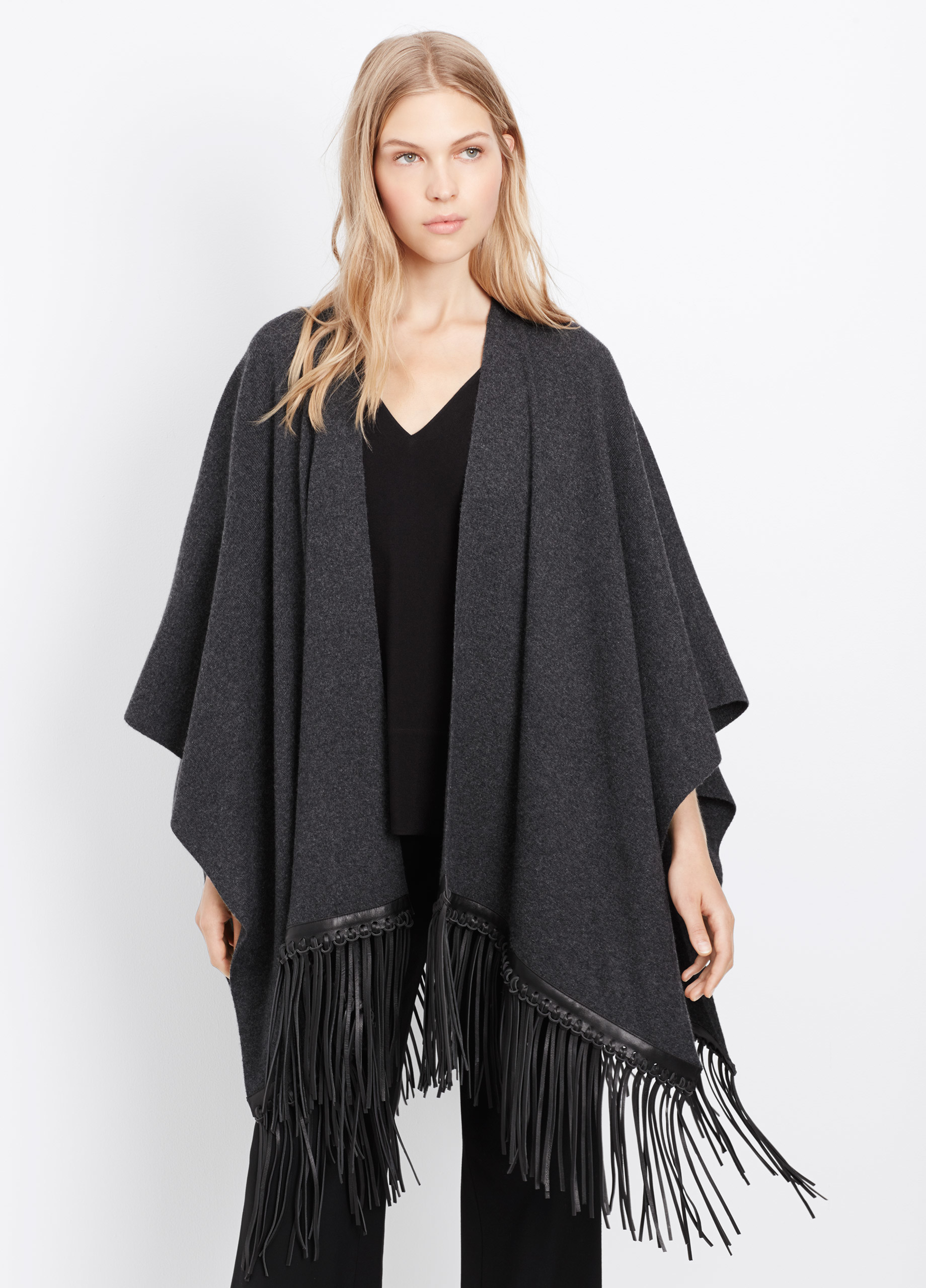 wool and cashmere poncho