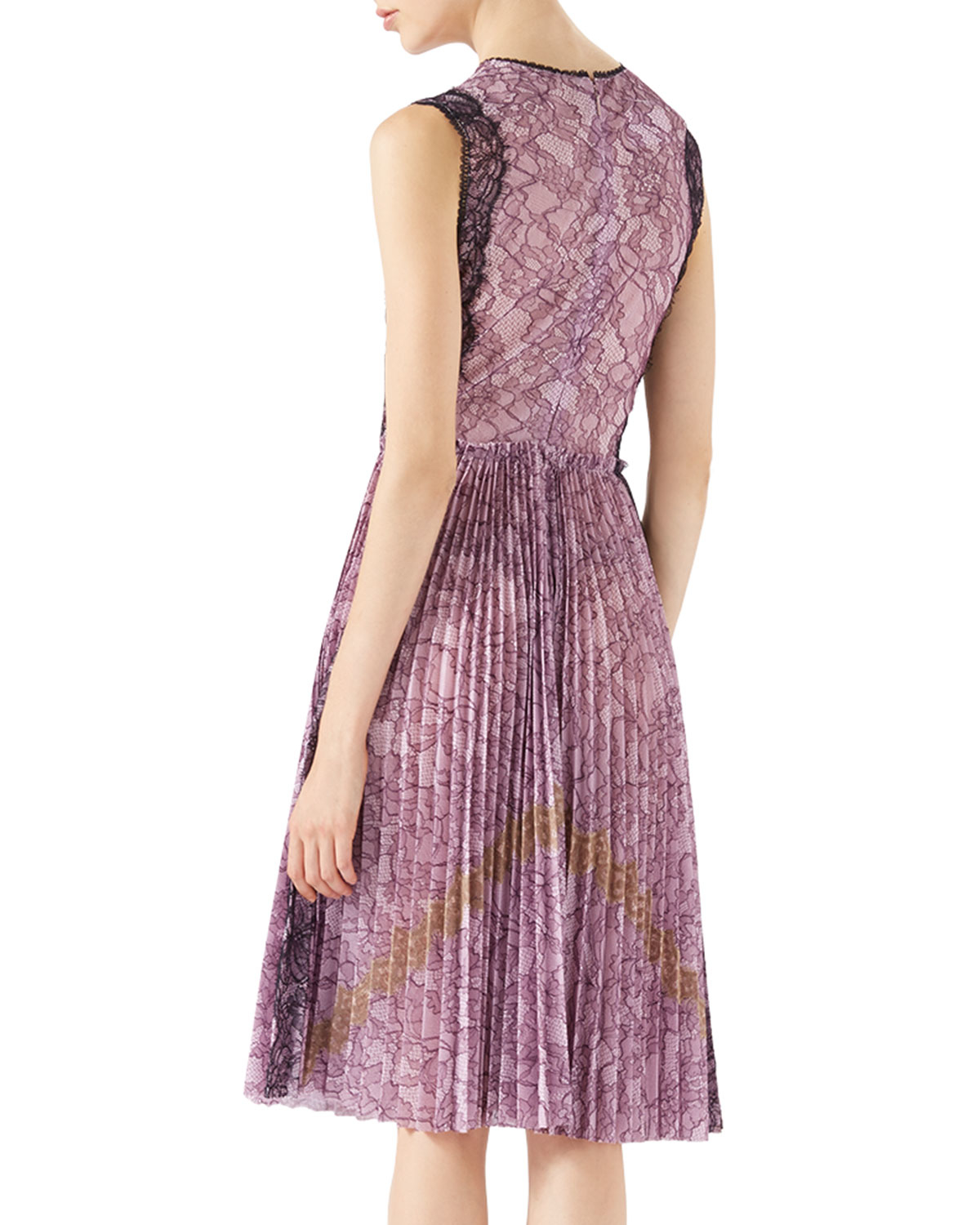 Gucci Pleated Lace Dress in Purple Lyst