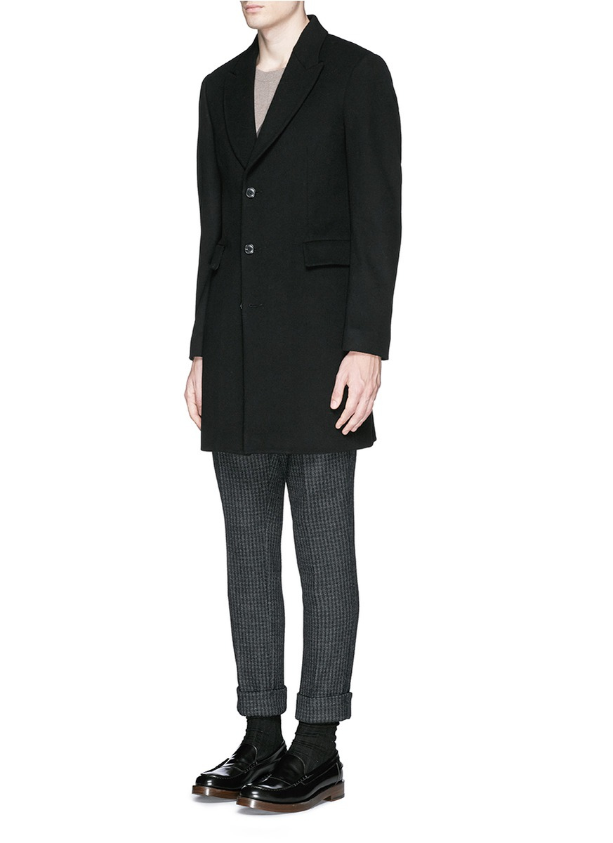 Lyst - Paul Smith 'epsom' Wool-cashmere Melton Coat in Black for Men