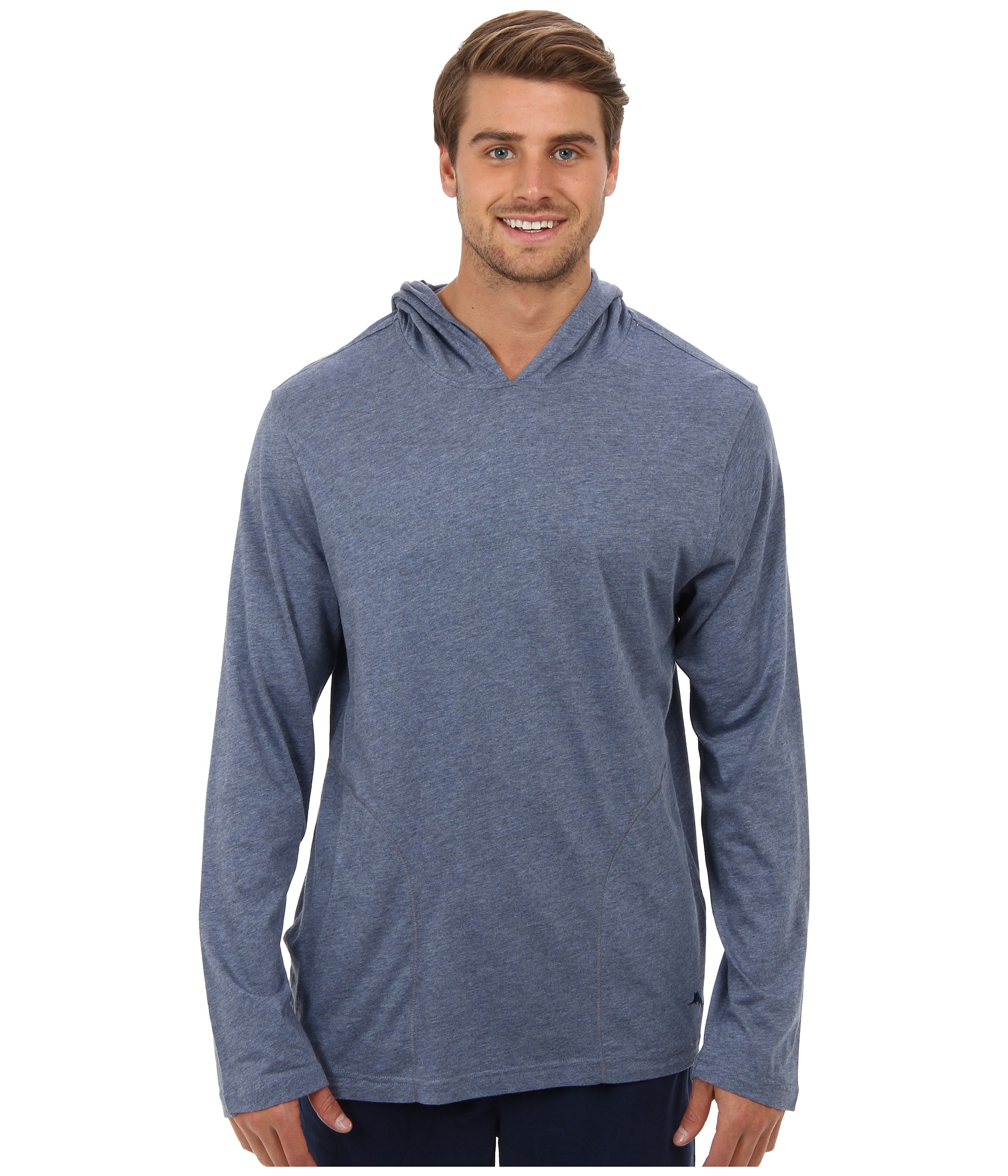 Tommy Bahama Heathered Pullover Hoodie in Blue for Men (Blue Denim) | Lyst